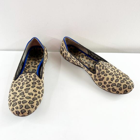 Rothys Spotted Leopard Print Slip On Round Toe Loafers Flat Tan 6.5 - Picture 2 of 9